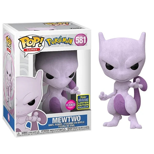 Funko Pop Pokemon Mewtwo 581 Flocked 2020 Summer Convention Exclusive New Funko Pop Pokemon Mewtwo 581 Flocked 2020 Summer Convention Exclusive New
