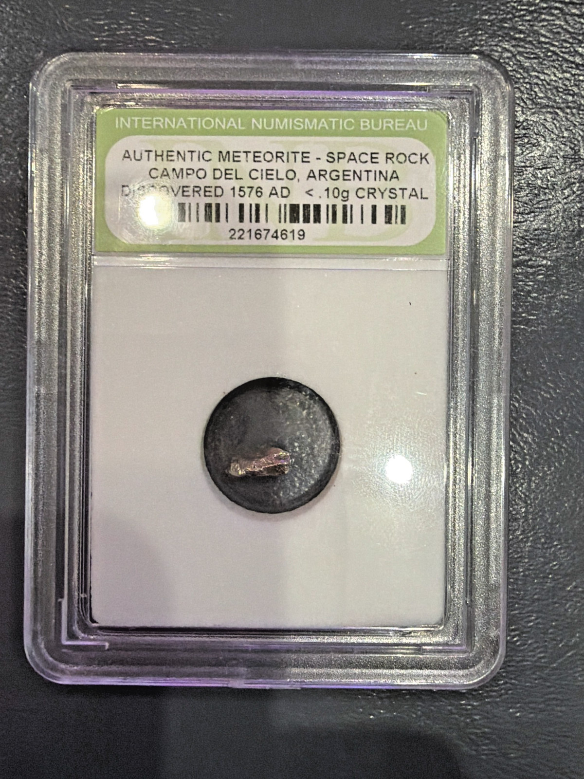 INB Certified Campo del Cielo Iron Meteorite Fragment Argentina 1576 AD