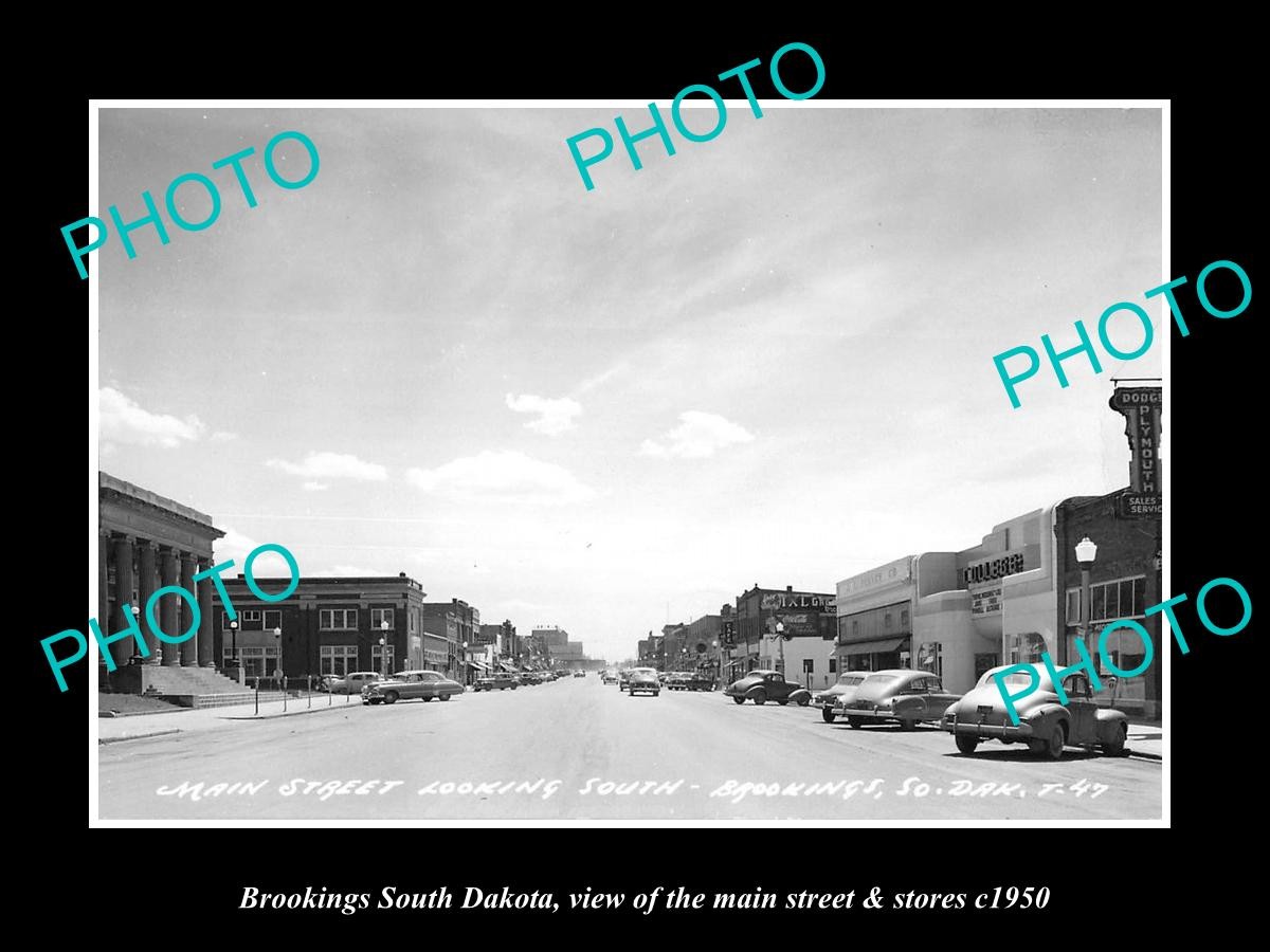 Brookings South Dakota The Main St & Stores c1950 Old Large Historic Photo Brookings South Dakota The Main St & Stores c1950 Old Large Historic Photo