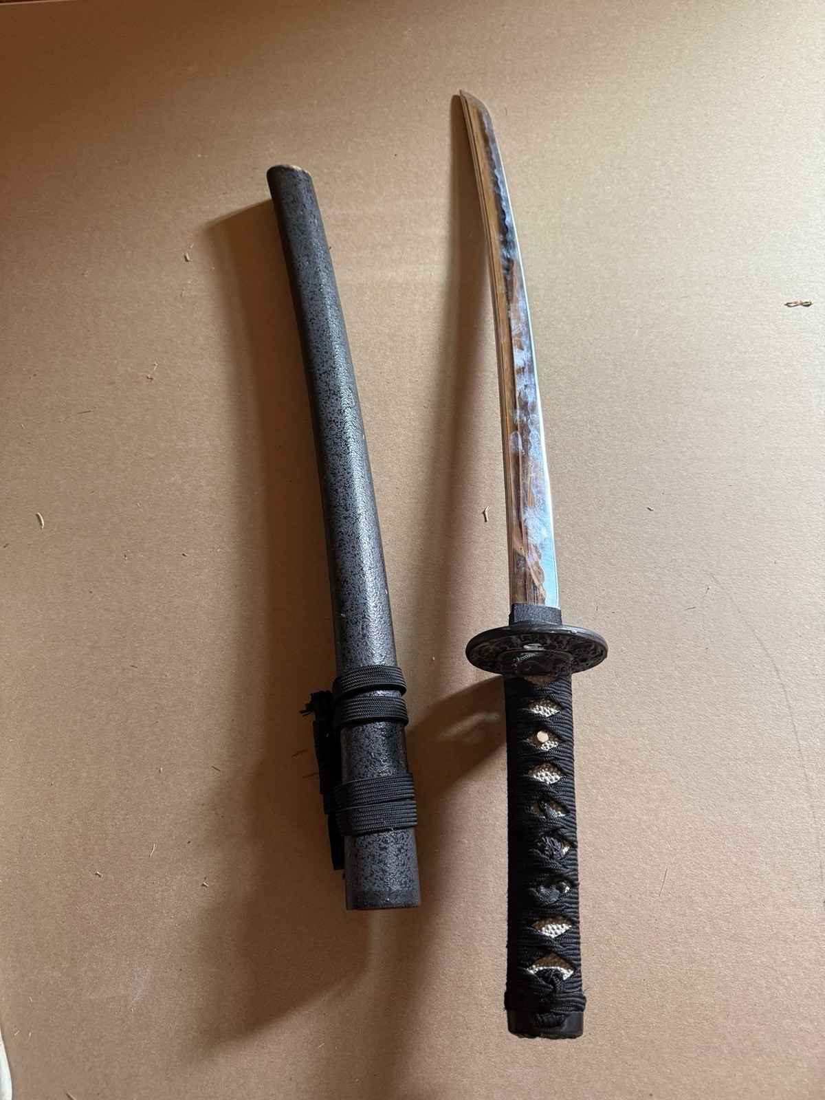 Japanese Wakizashi Sword  Samurai  Sword With Scabbard Black Display