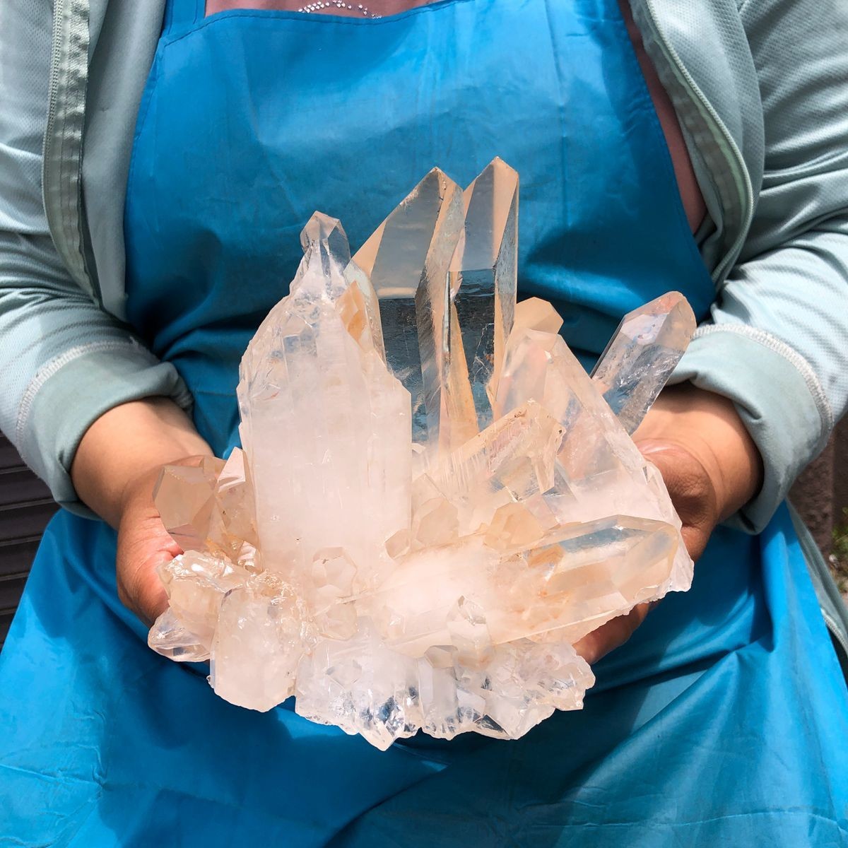 5.06LB Large Natural White Clear Quartz Crystal Cluster Rough Healing Specimen