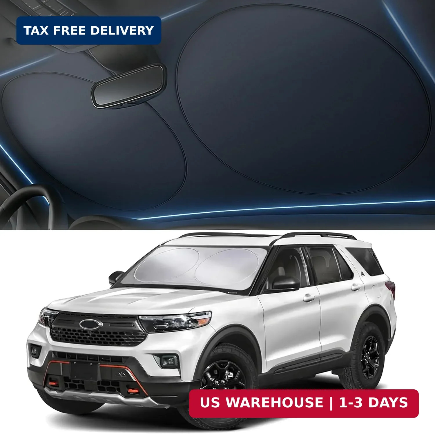 Autovir Windshield Sun Shade, Foldable Car Window Shades, 280T Visor Shade Autovir Windshield Sun Shade, Foldable Car Window Shades, 280T Visor Shade