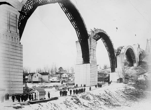 Building of the Tunkhannock Viaduct near Nicholson PA ca 1910-1915 Old Photo Building of the Tunkhannock Viaduct near Nicholson PA ca 1910-1915 Old Photo