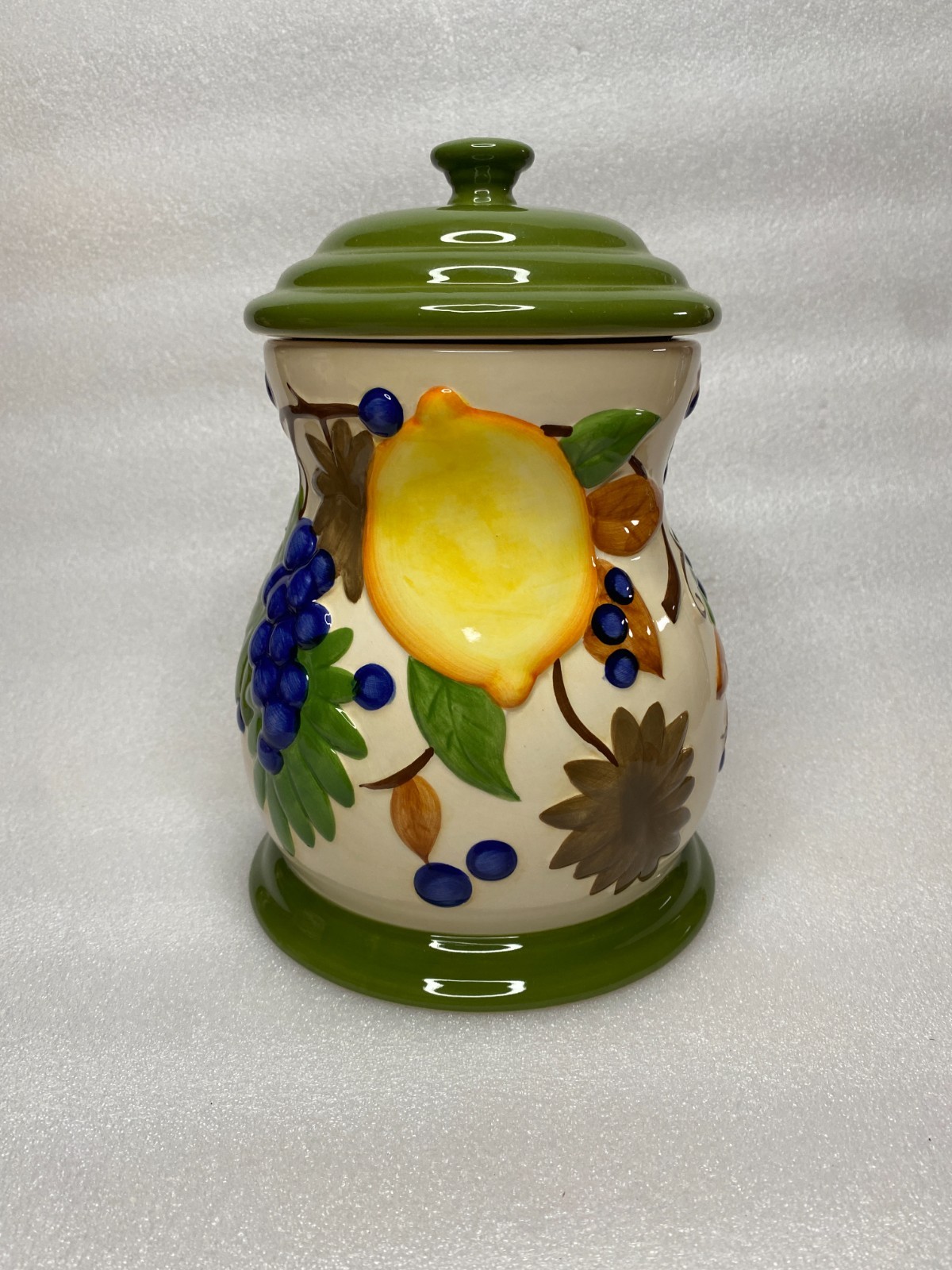 Vintage Nonnis Biscotti Cookie Jar with Lid, Handmade, Handpainted,Free Shipping Vintage Nonnis Biscotti Cookie Jar with Lid, Handmade, Handpainted,Free Shipping
