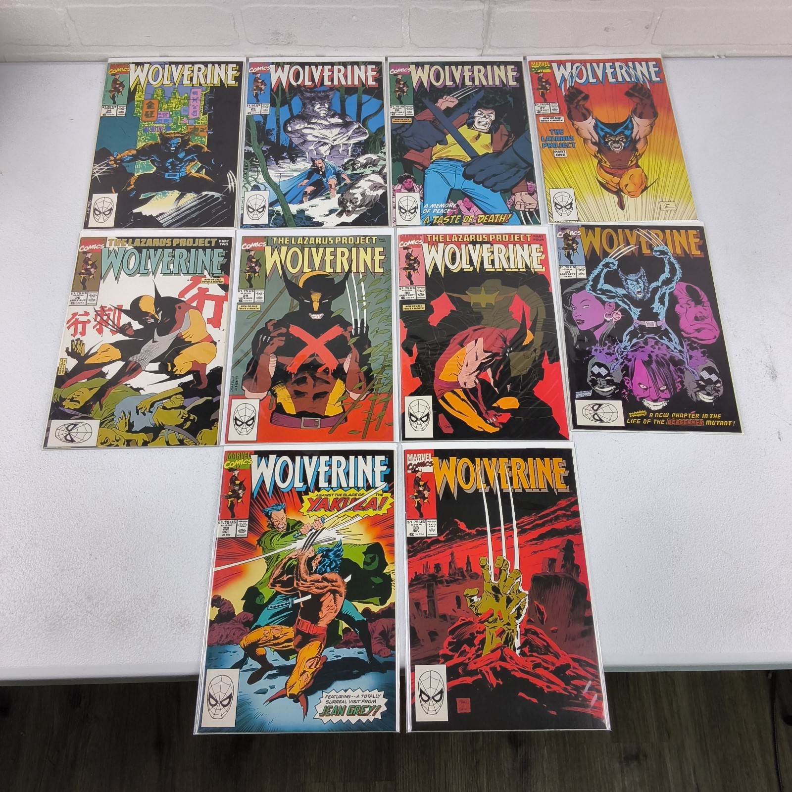 Lot of (10) Wolverine vol 2 #24-33 Marvel Comics 1990 VG/F
