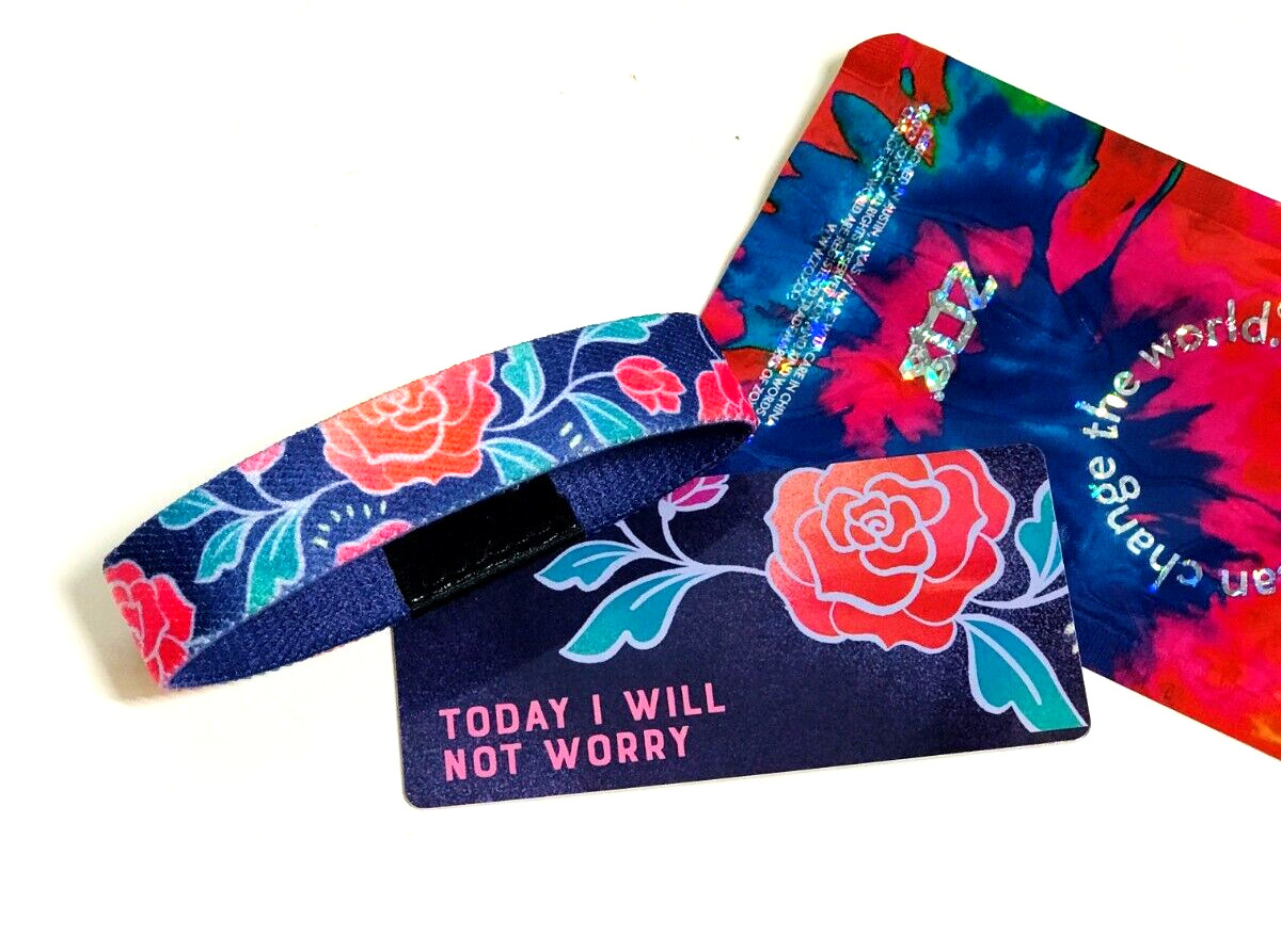 ZOX **TODAY I WILL NOT WORRY** Silver Single Medium Mys/FG Wristband w/Card