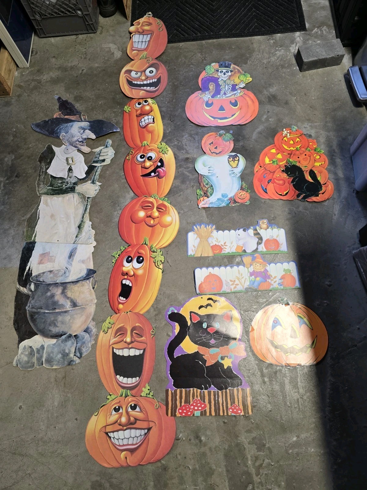 Lot Vintage Halloween Die Cut Cutout Decorations Lot Of 9