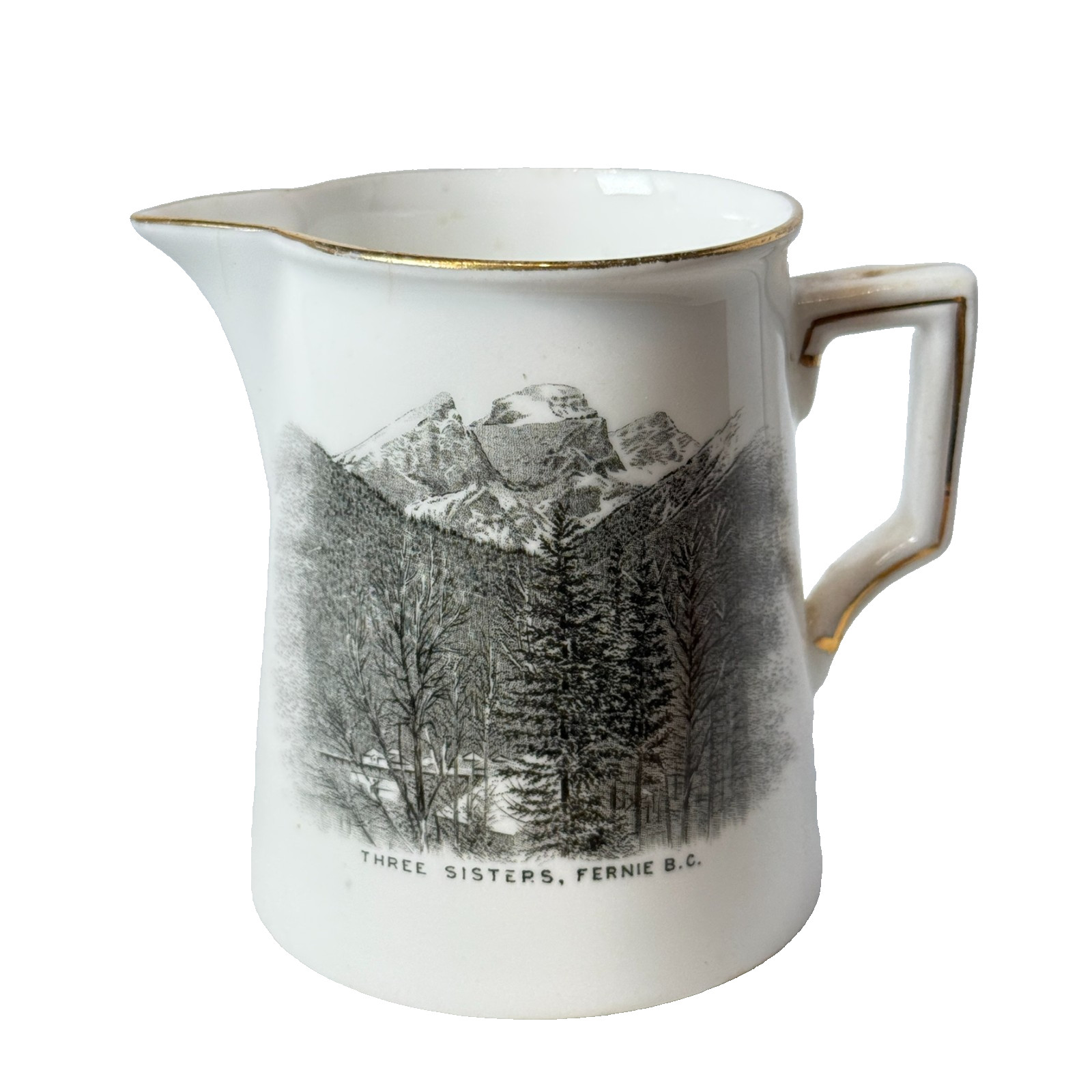 THREE SISTERS FERNIE B.C. CANADA Souvenir CHINA TRINKET CREAMER THREE SISTERS FERNIE B.C. CANADA Souvenir CHINA TRINKET CREAMER