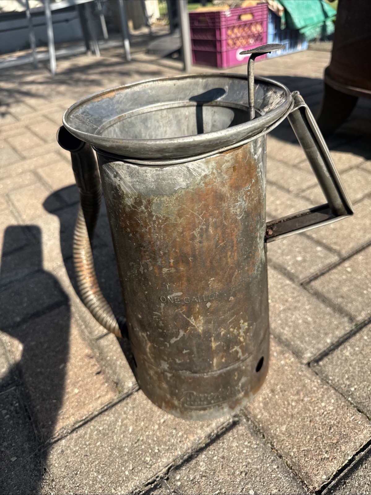 Brookins Rare 1 Gallon Oil Can Original Patented No. 1516706 Cincinnati Ohio