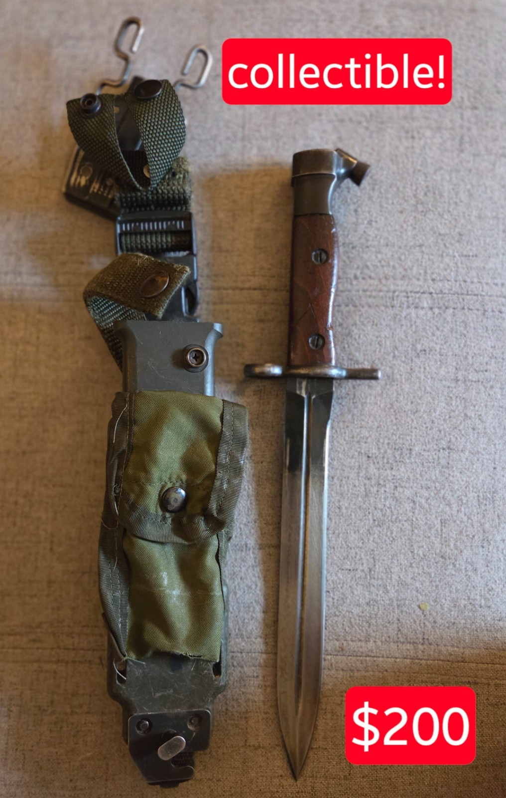 Knife for Hakim semiautomatic rifle - similar to Swedish Ljumgman M42