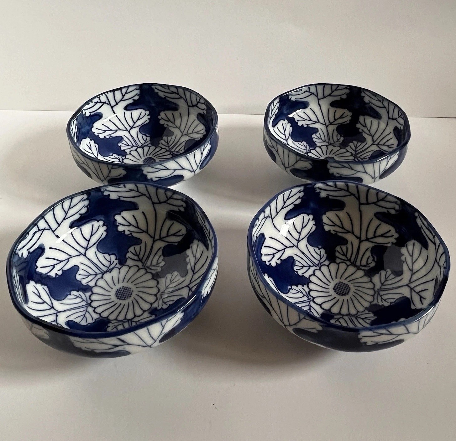 Vtg Otagiri Mercantile Co Hand Painted Blue & White Porcelain Bowl
