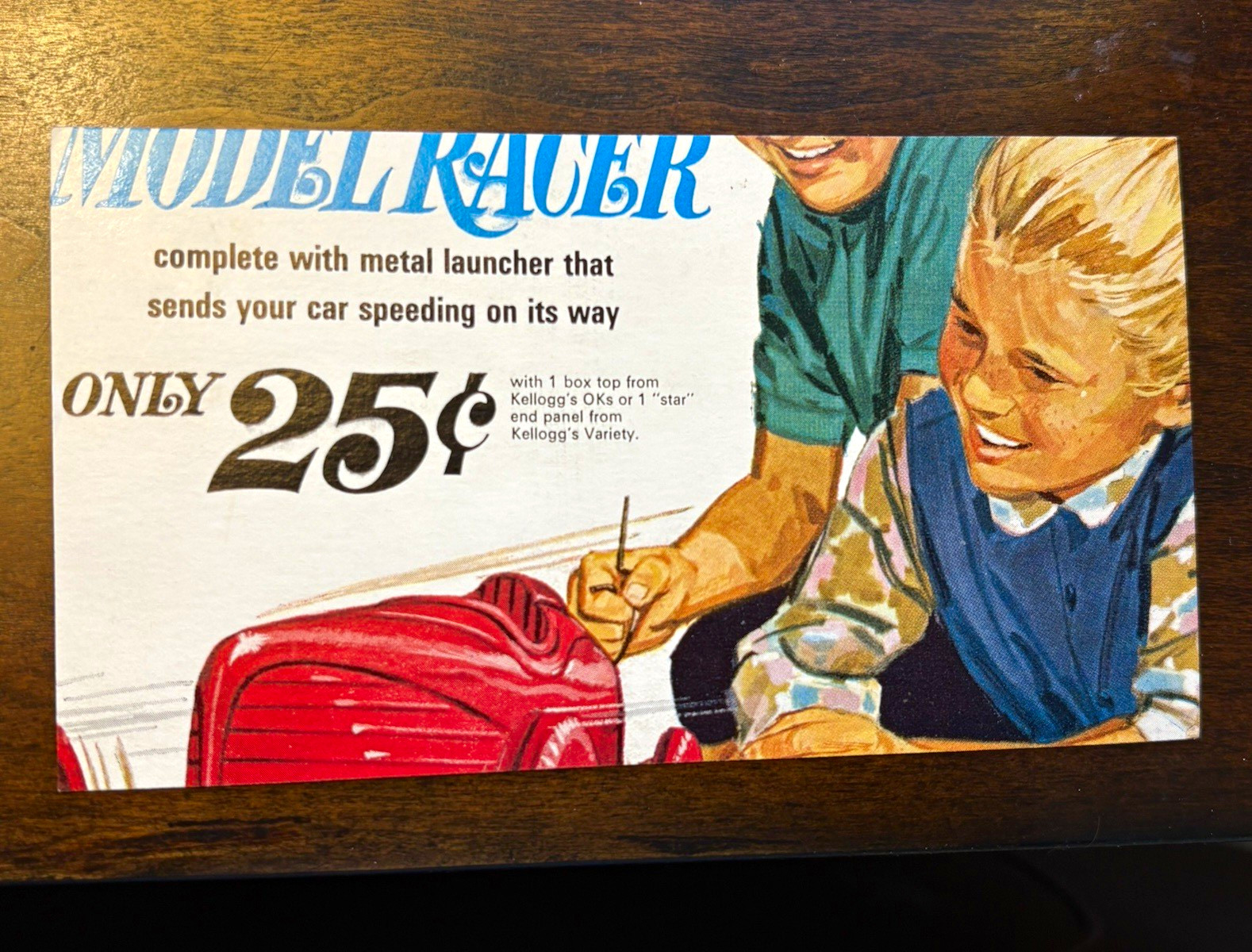Vintage 1961 Kellogg's Cereal Box Premium Panel Mail-In Coupon Model Racer Car