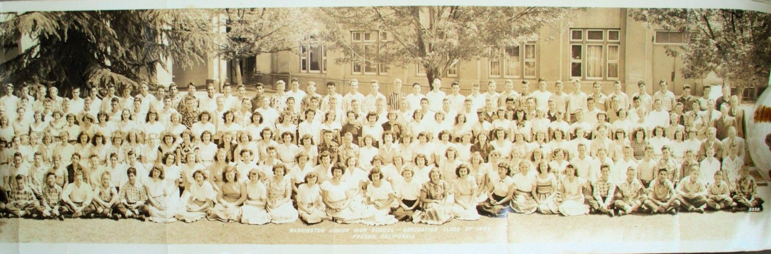 Vintage 1940s Panoramic Group Photo Post WWII Junior High School California Wear Vintage 1940s Panoramic Group Photo Post WWII Junior High School California Wear