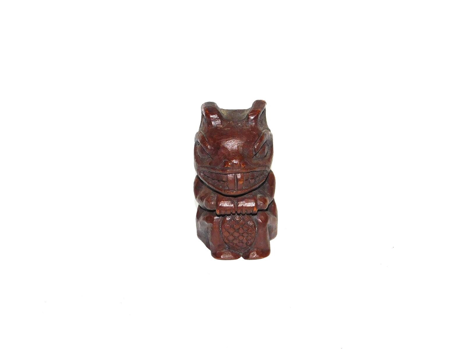 Vintage Alaska Faux Wood Beaver Totem Figurine 3.75\