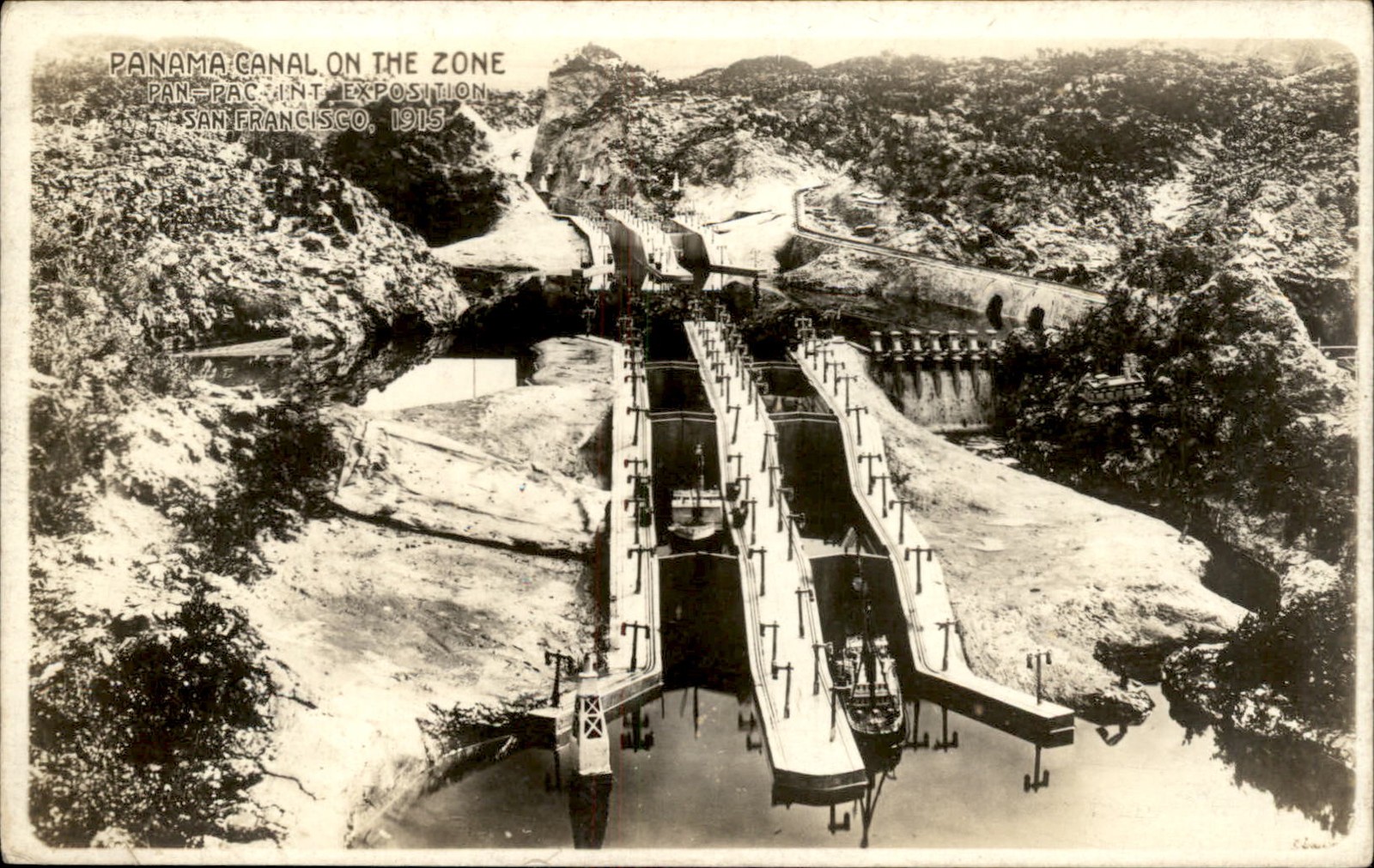 San Francisco CA Panama Canal c1915 Exposition Real Photo Vintage Postcard bhn