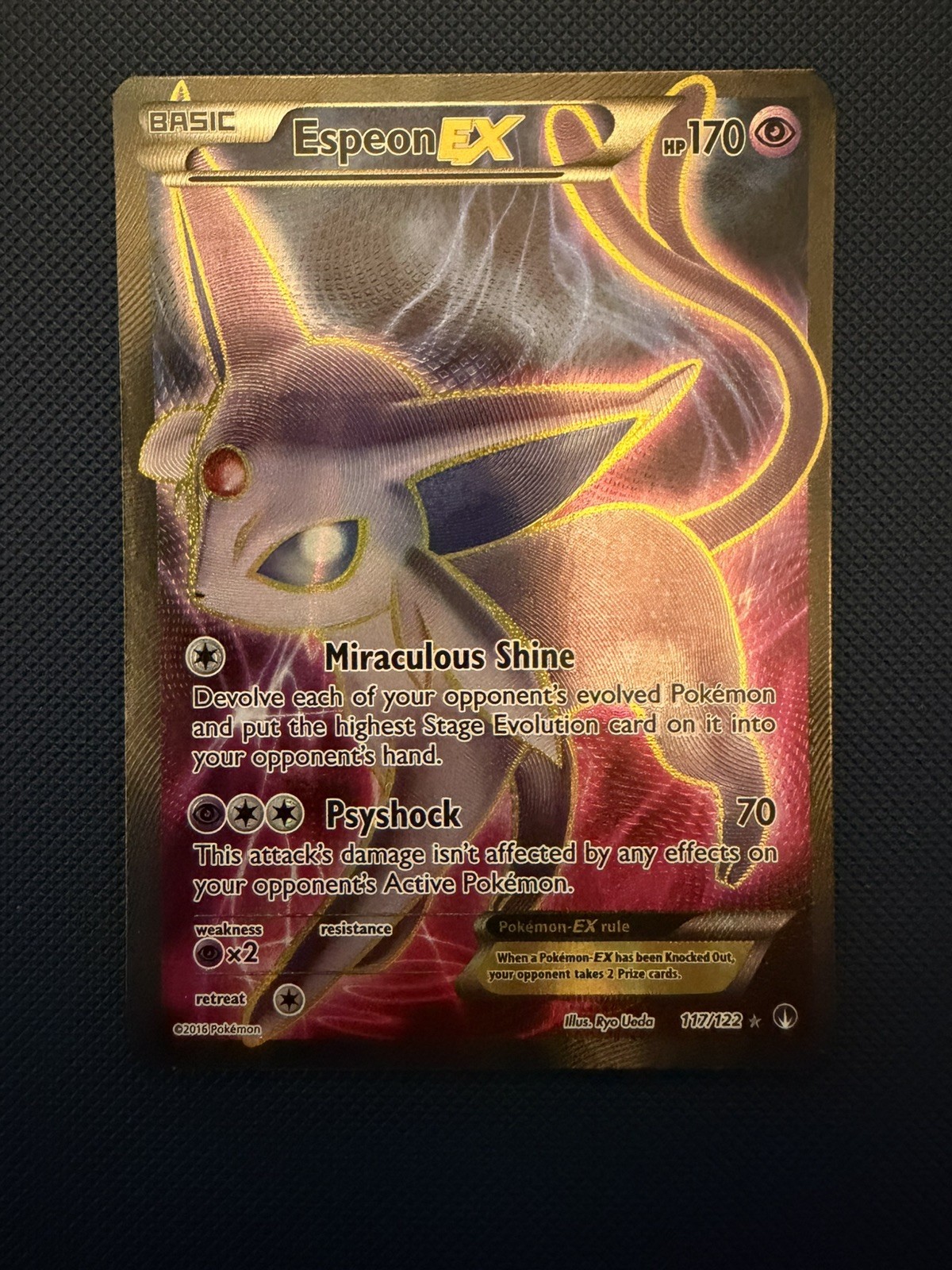 Pokémon TCG Espeon EX 117/122 Breakpoint Full Art Holo Ultra Rare English
