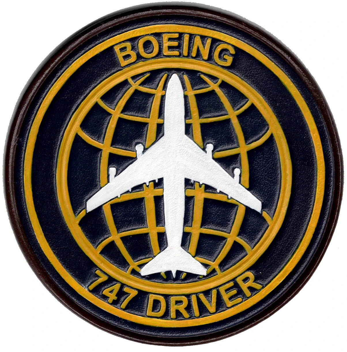 BOEING 747 DRIVER COLOR LEATHER PATCH BOEING 747 DRIVER COLOR LEATHER PATCH