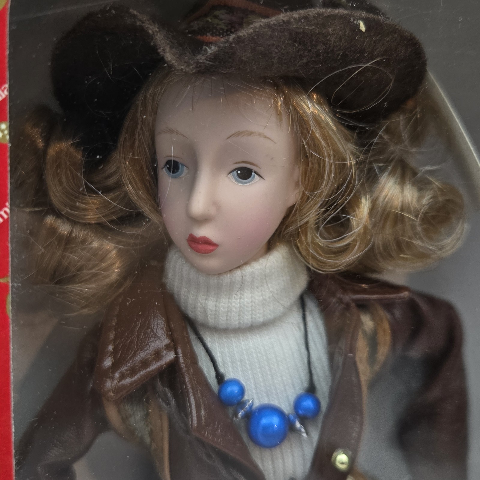 VTG Dillard's Trimmings Western Porcelain Face Doll  