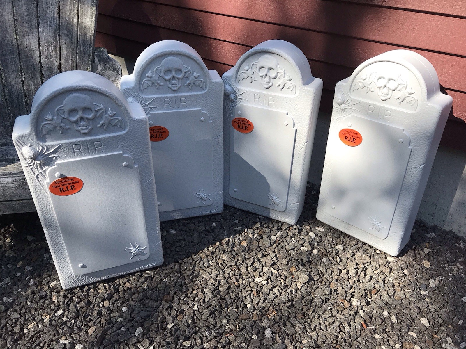 Blow Mold Halloween  Gravestones Union Products Don Featherstone 25” LOT OF 4