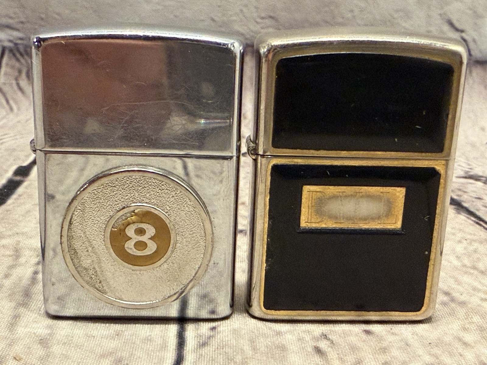 Vintage Zippo Lighters Lot of 2 Bill 8 Ball USA
