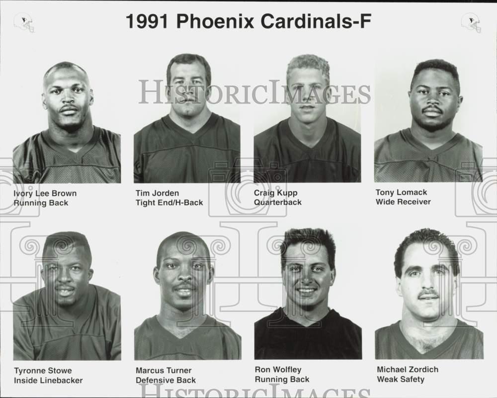 1991 Press Photo Phoenix Cardinals football head shots - lra52608