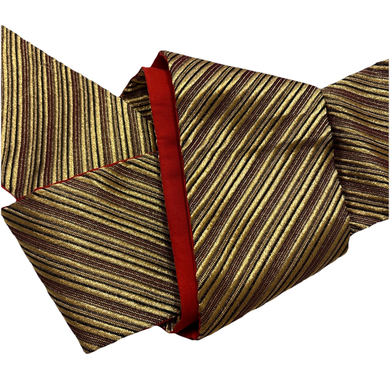 Japanese Kimono hanhaba obi kaku obi belt.sashu belt.pure silk.gold orange.