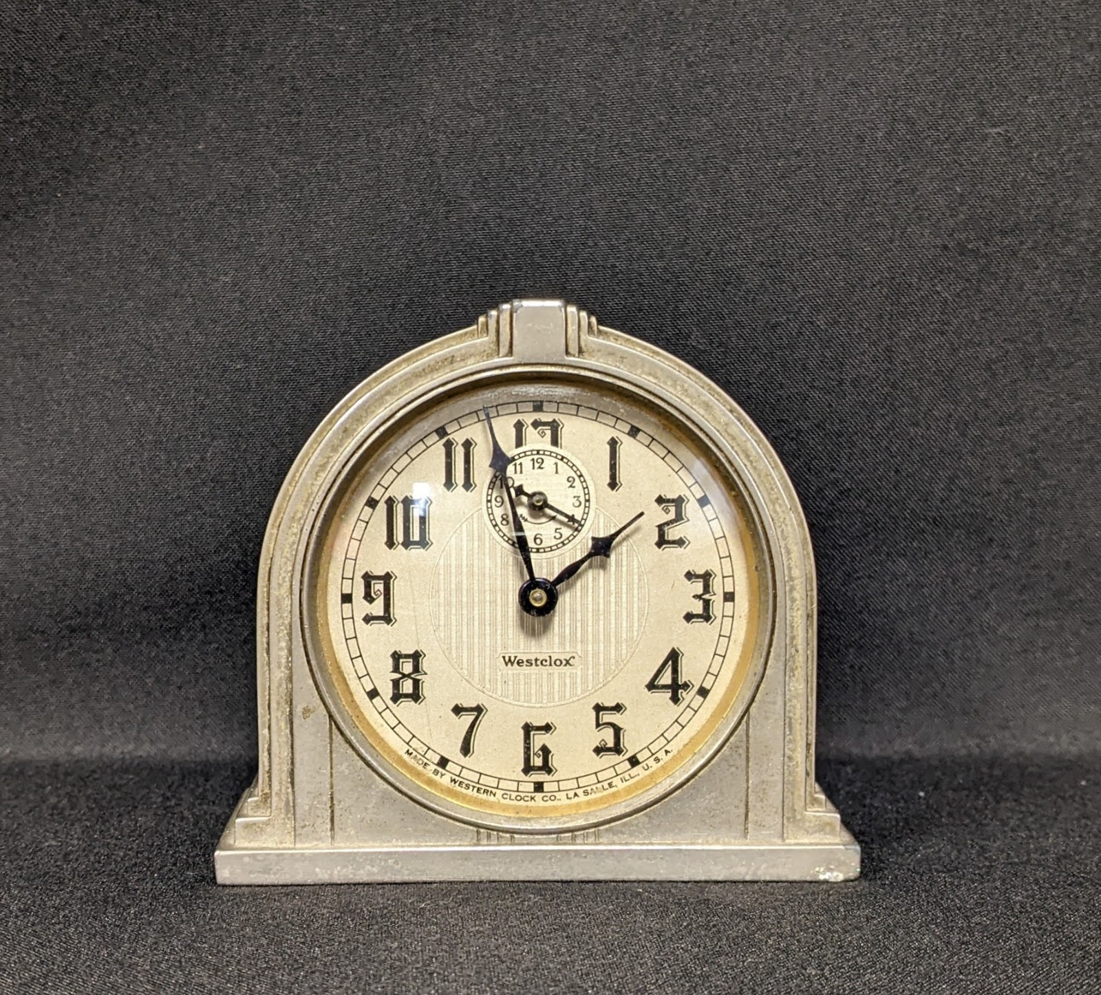 Vintage 1930s Westclox Dura Model 61-D Art Deco Alarm Clock Works