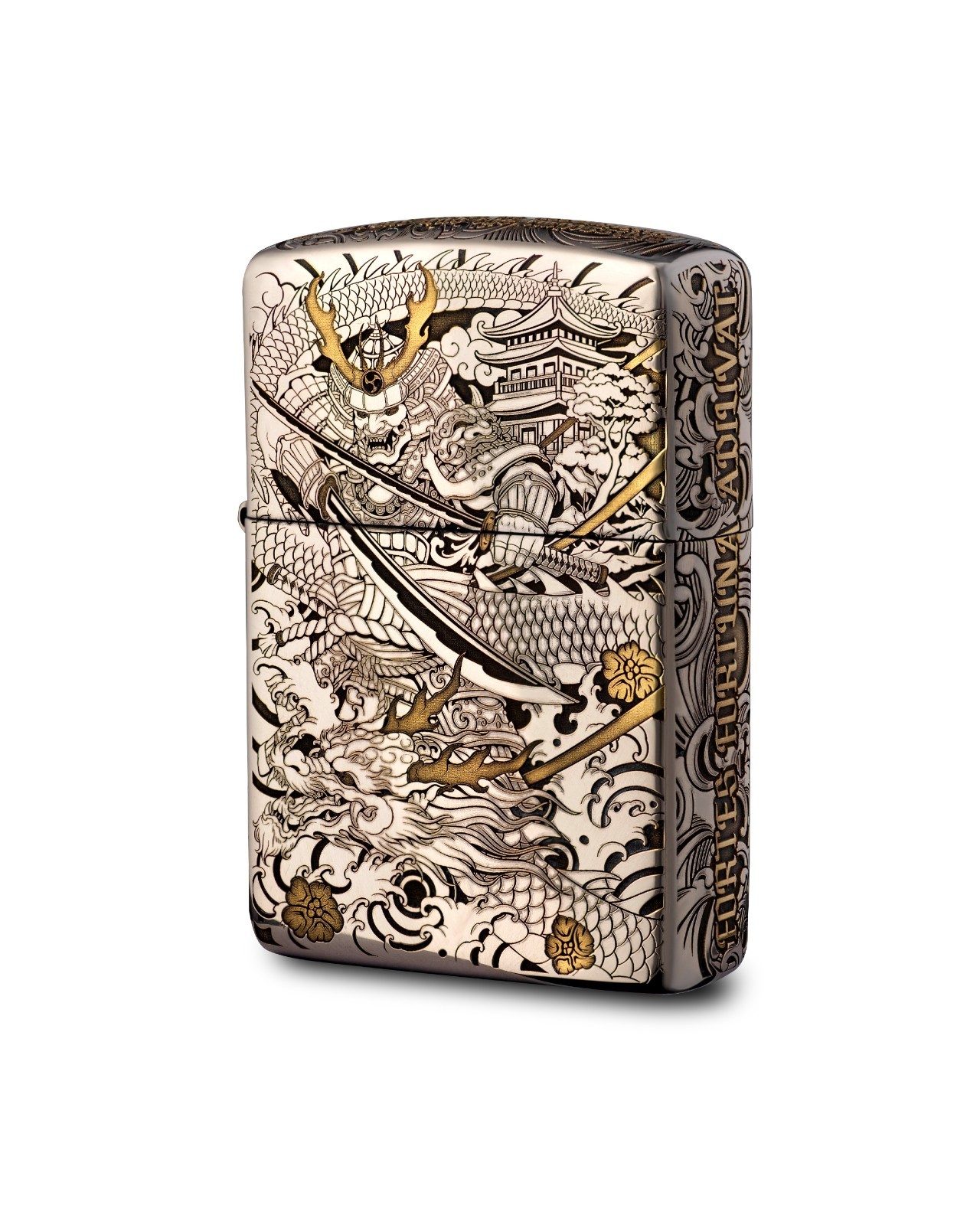 Zippo Armor Chrome Samurai Engraved Lighter Japanese Warrior Custom Design Zippo Armor Chrome Samurai Engraved Lighter Japanese Warrior Custom Design