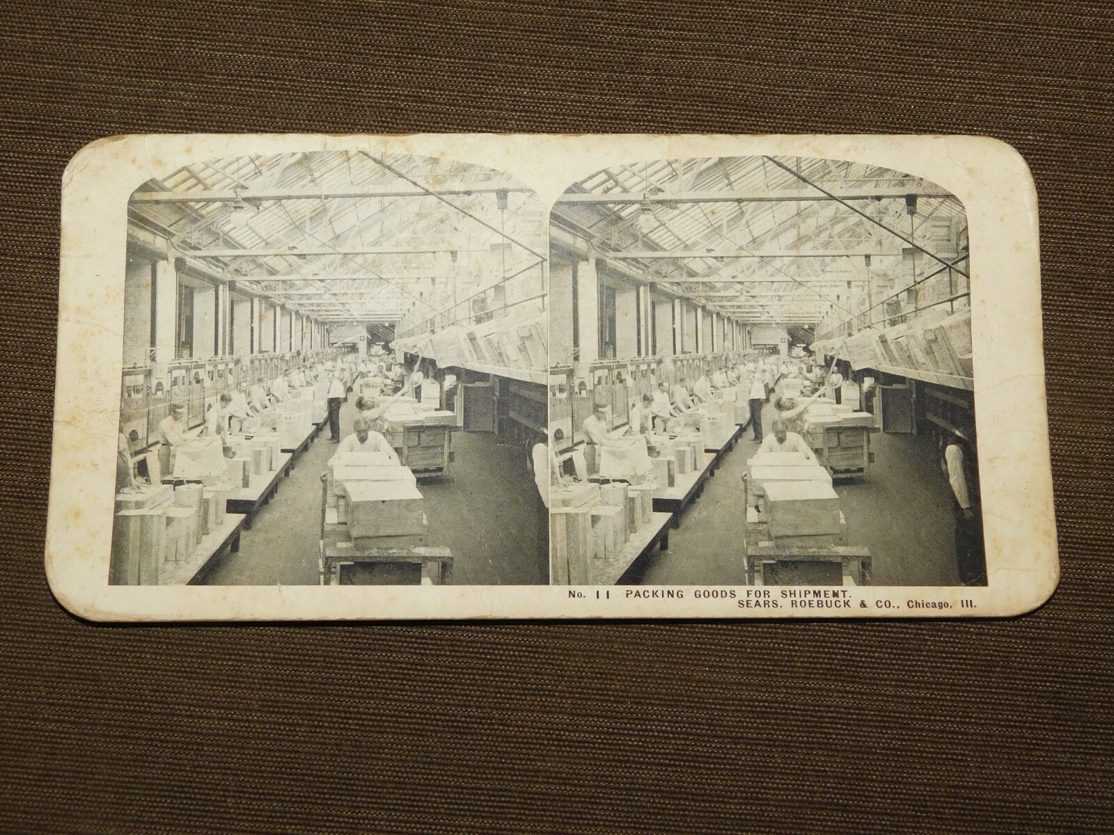 VINTAGE CAMERA STEREOVIEW STEREOSCOPE CARD SHIPMENT SEARS ROEBUCK CHICAGO ILL