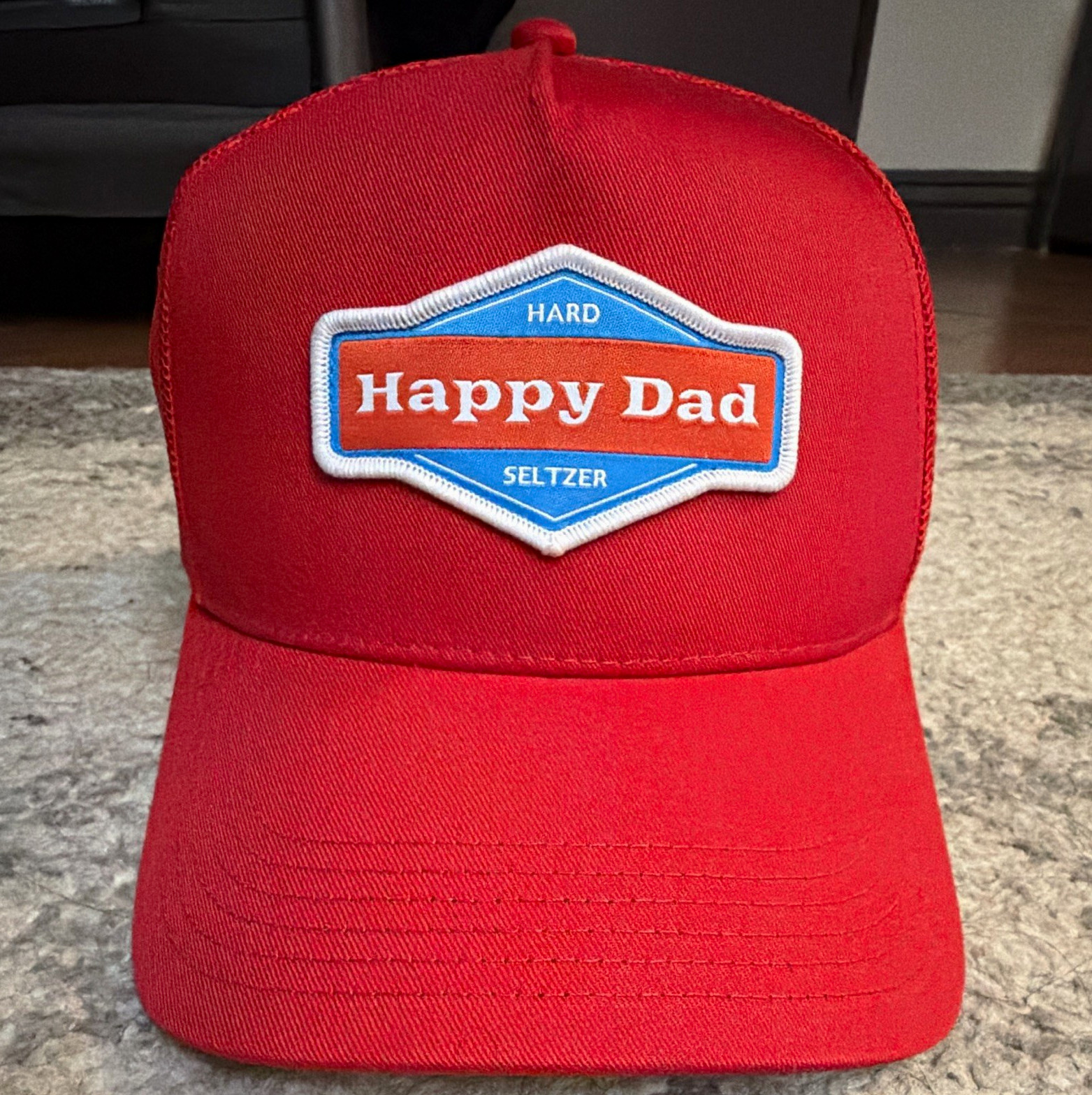 Happy Dad Red Trucker Hat Cap