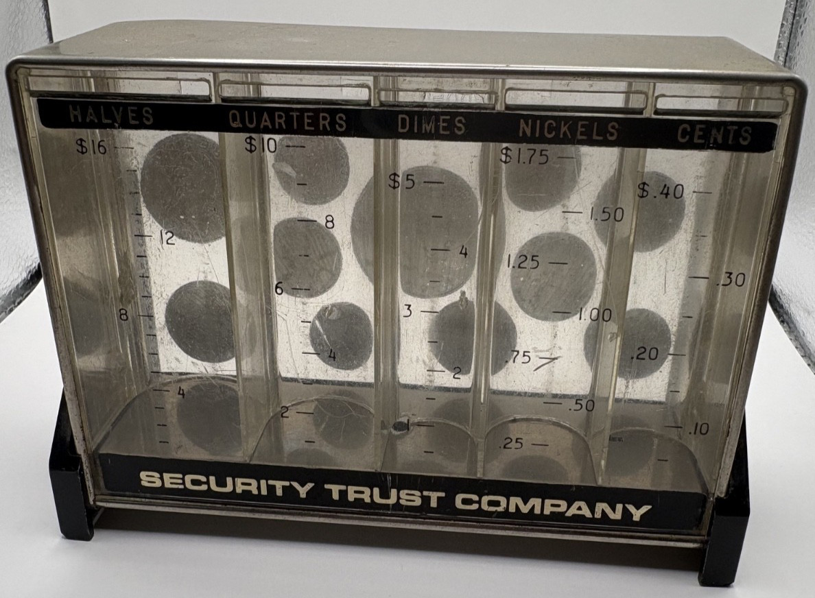 VINTAGE M.A. GERETT INC COIN BANK- Security Trust Company - Coin Sorter VINTAGE M.A. GERETT INC COIN BANK- Security Trust Company - Coin Sorter