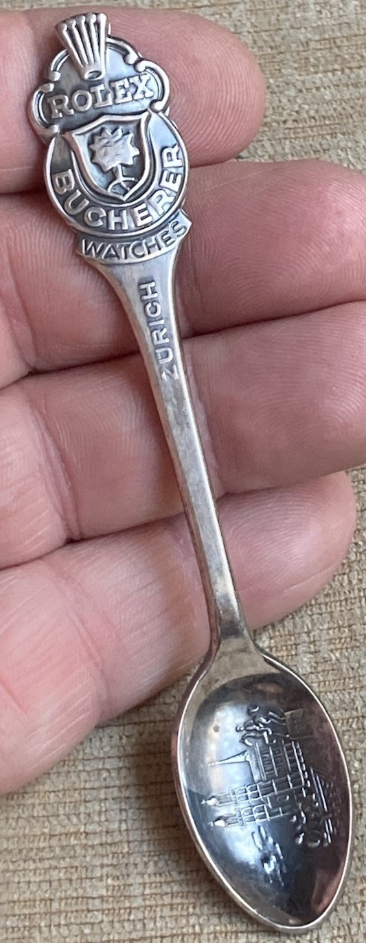 Vintage ROLEX Bucherer Watches Zurich Souvenir Spoon 4.25” 'B10012' Marked