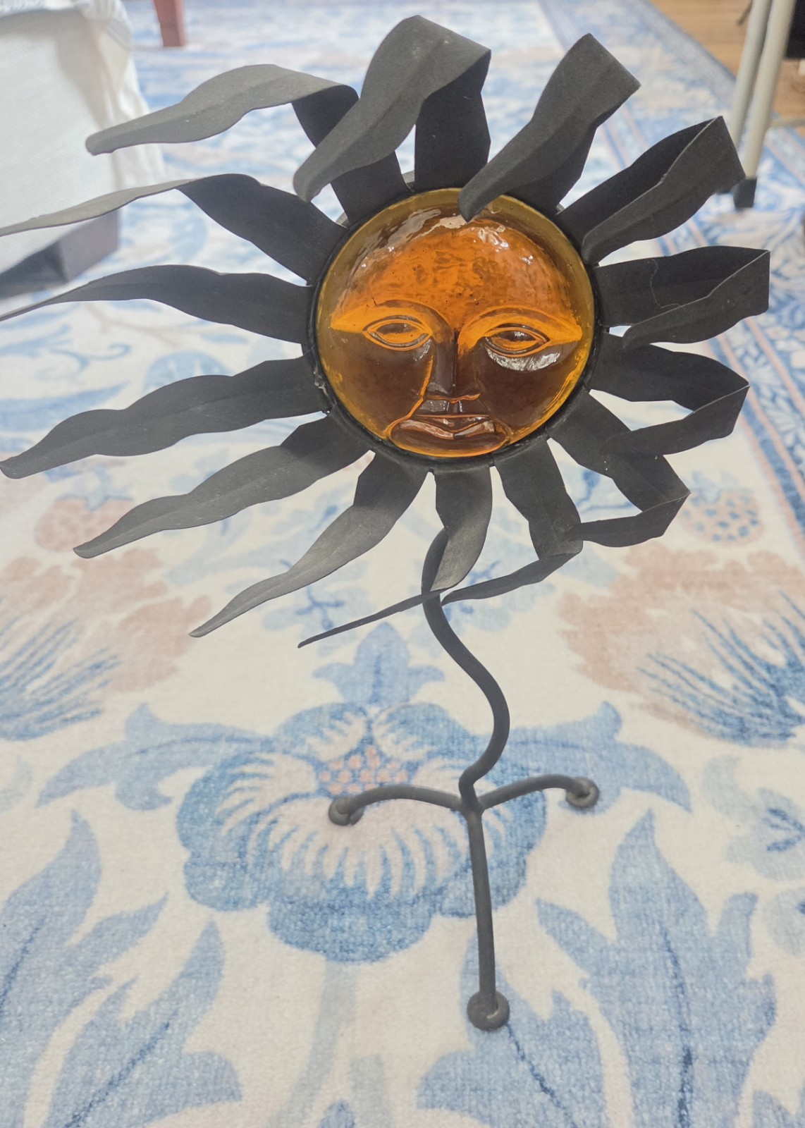 Vintage Pier 1 Celestial Sun Face Candle Holder Stand 16