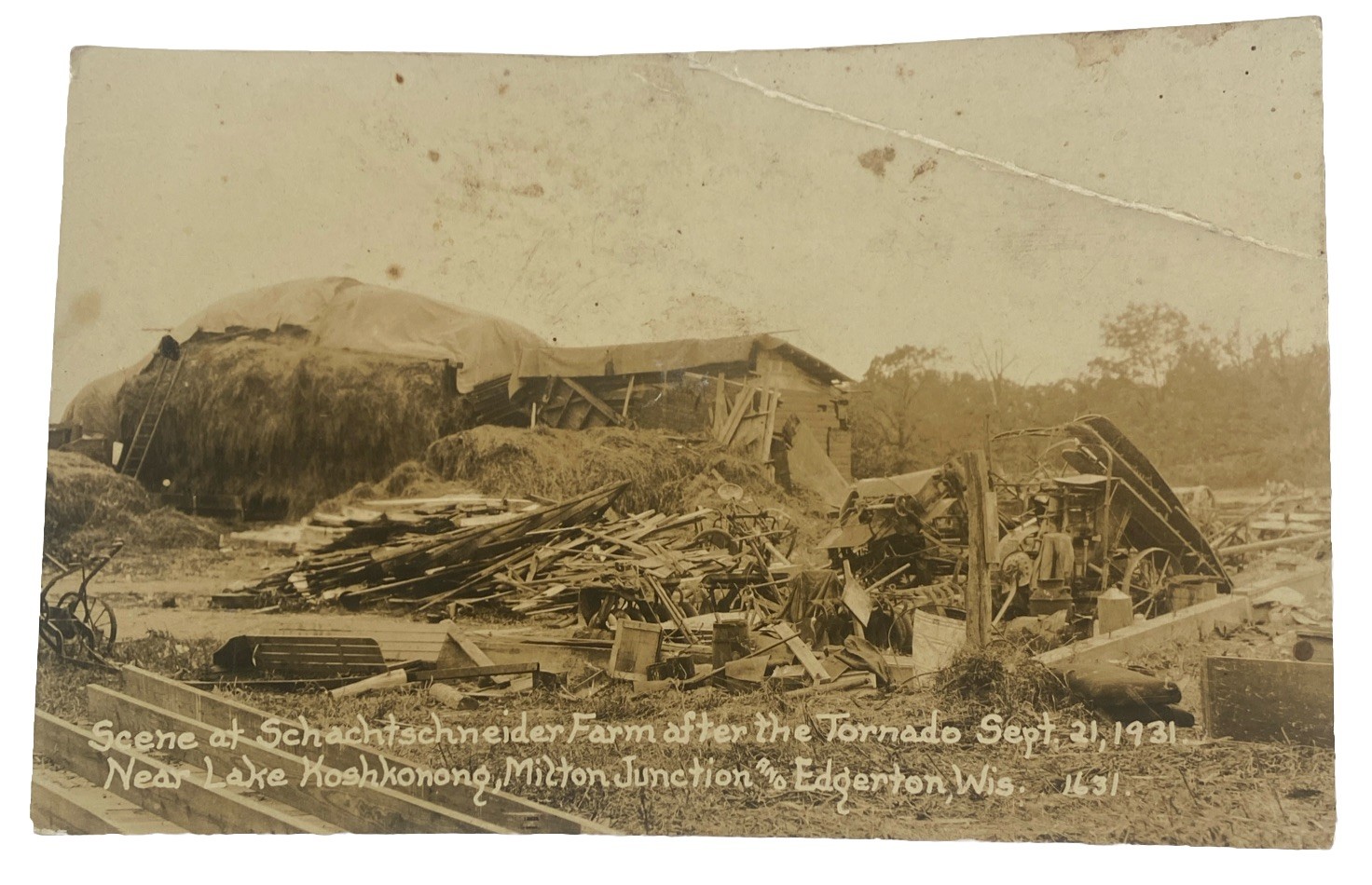 Farm After 1931 Tornado near Edgerton Wisconsin WI~ Antique RPPC Postcard Farm After 1931 Tornado near Edgerton Wisconsin WI~ Antique RPPC Postcard
