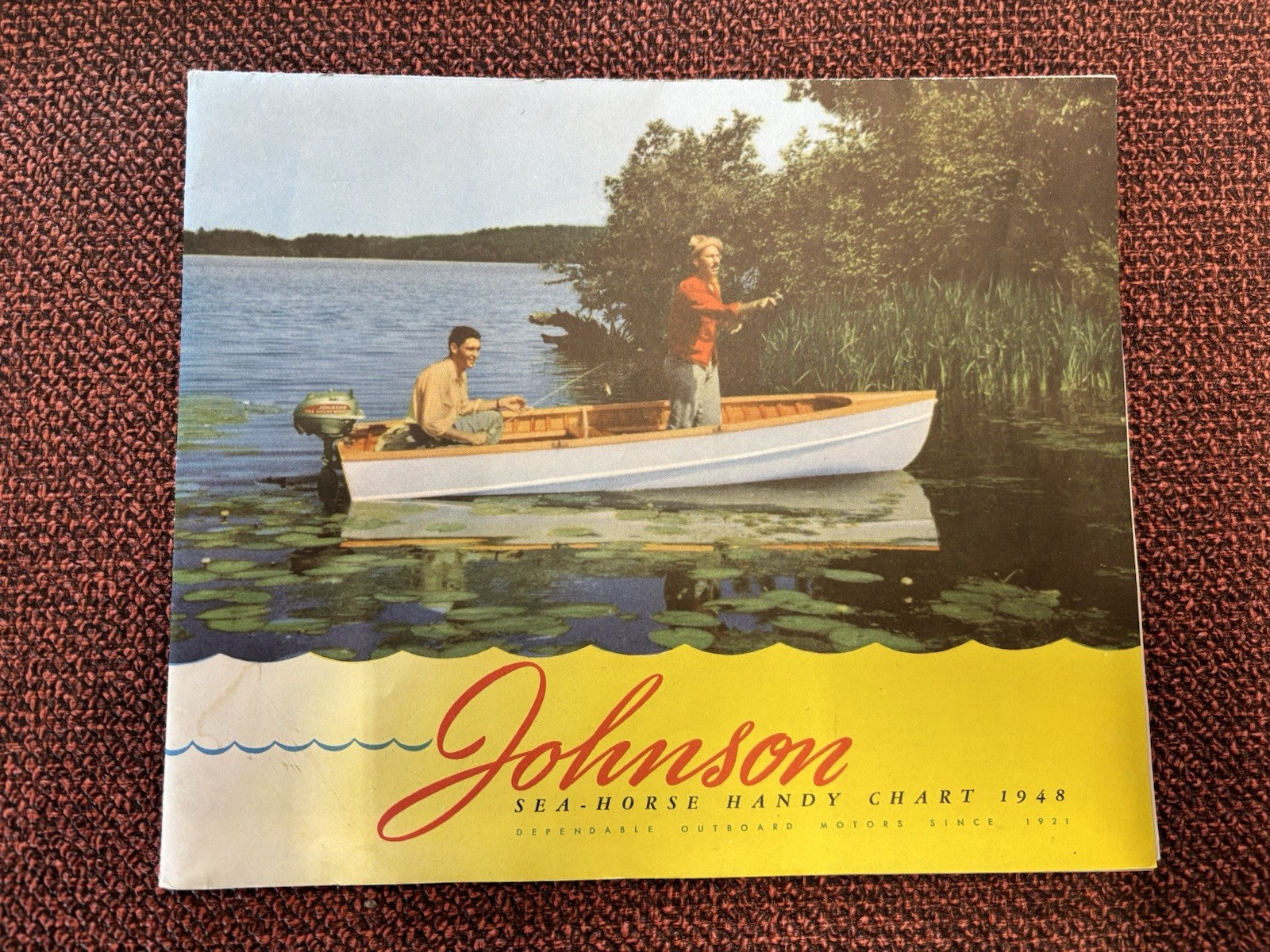 Original Johnson Sea-Horse Handy Chart 1947  1948 Brochure Model HD TD KD SD PO