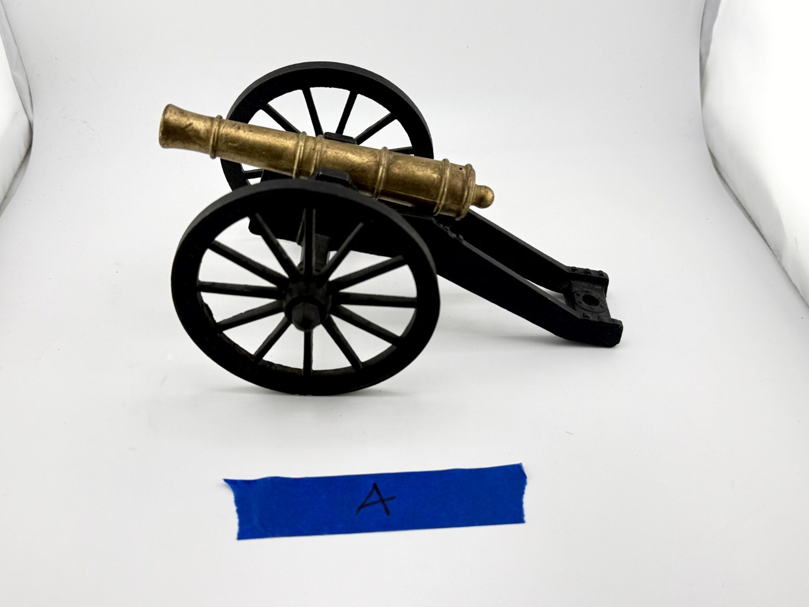 Vintage Heavy Metal Civil War Artillery Cannon Model Stamped 591 Desk Display