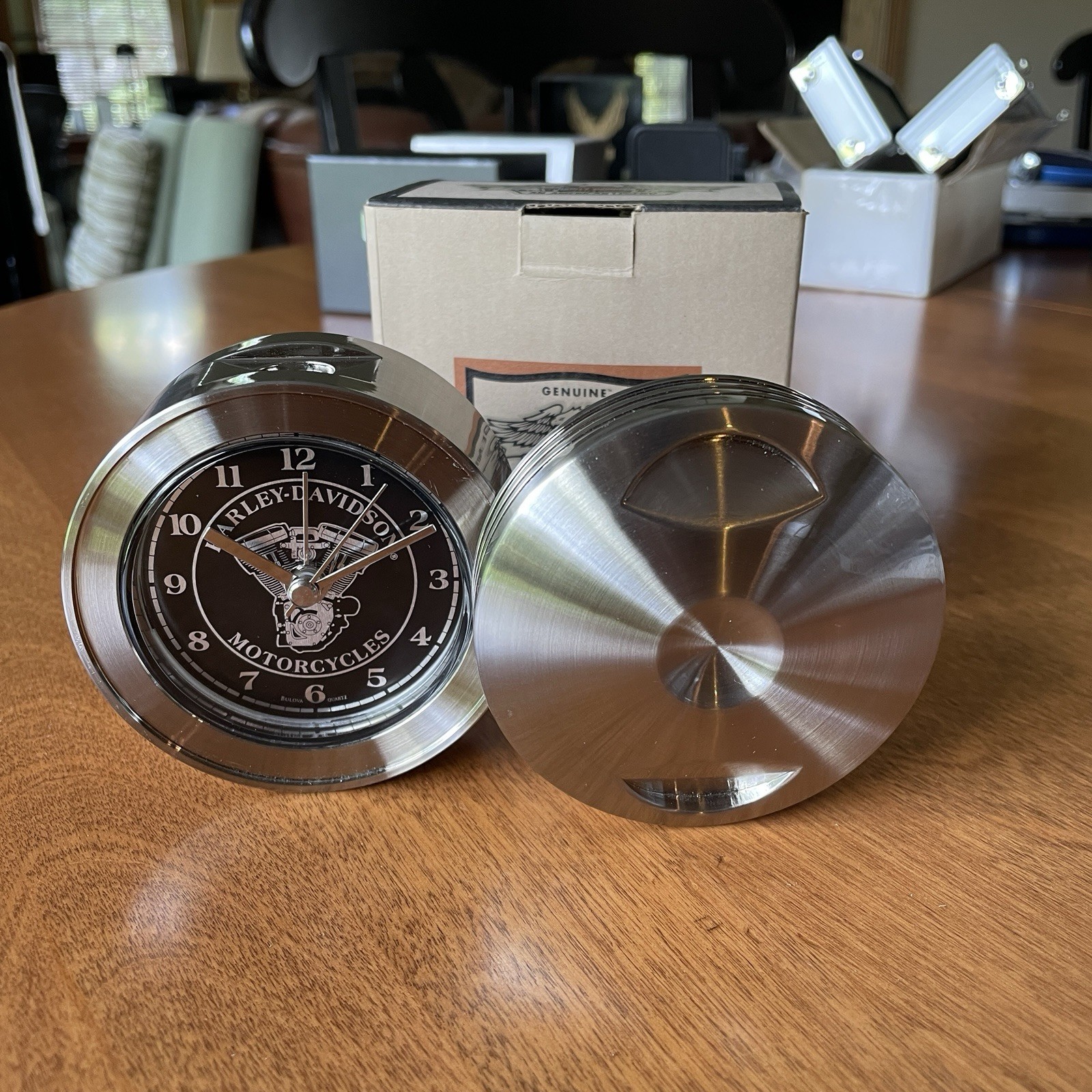 Harley Davidson V-Twin Piston Desk Clock - New In Box, Genuine Vintage 99210-03V Harley Davidson V-Twin Piston Desk Clock - New In Box, Genuine Vintage 99210-03V