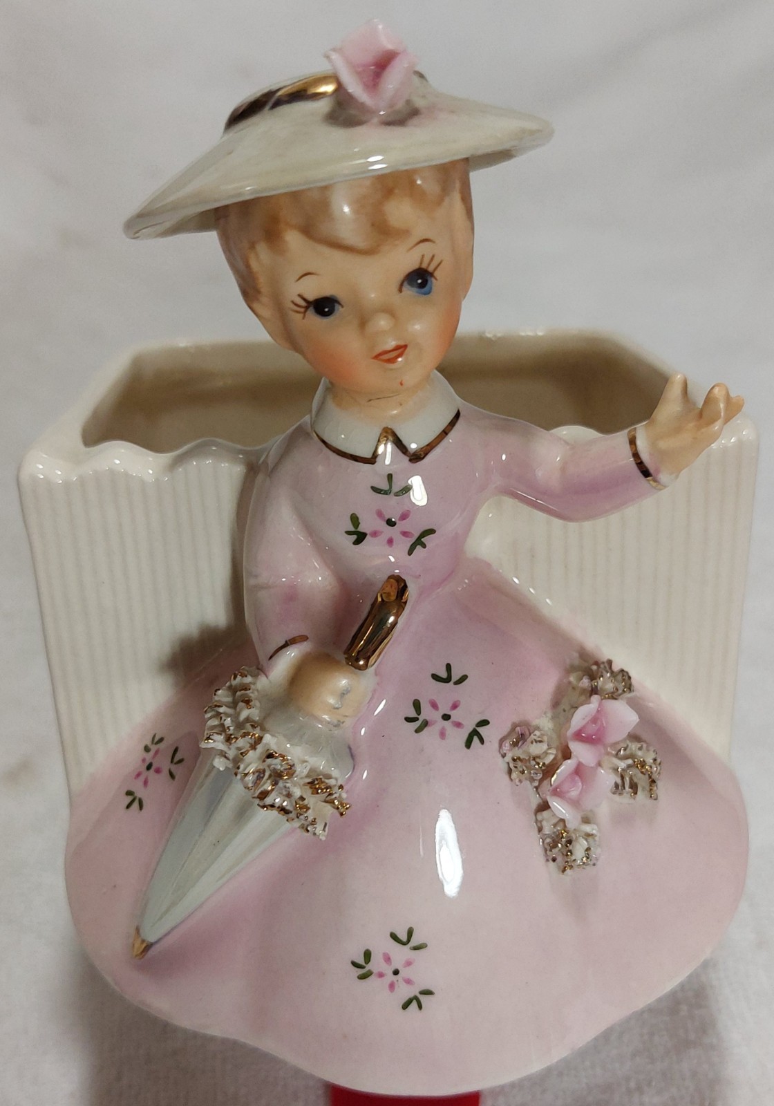 VTG Ceramic Girl Figurine Small Planter Southern Belle VTG Ceramic Girl Figurine Small Planter Southern Belle