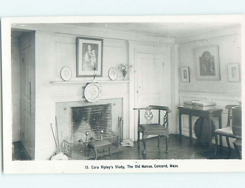 Concord MA postcard EZRA RIPLEY\'S STUDY o/24 HM3007 Concord MA postcard EZRA RIPLEY\'S STUDY o/24 HM3007