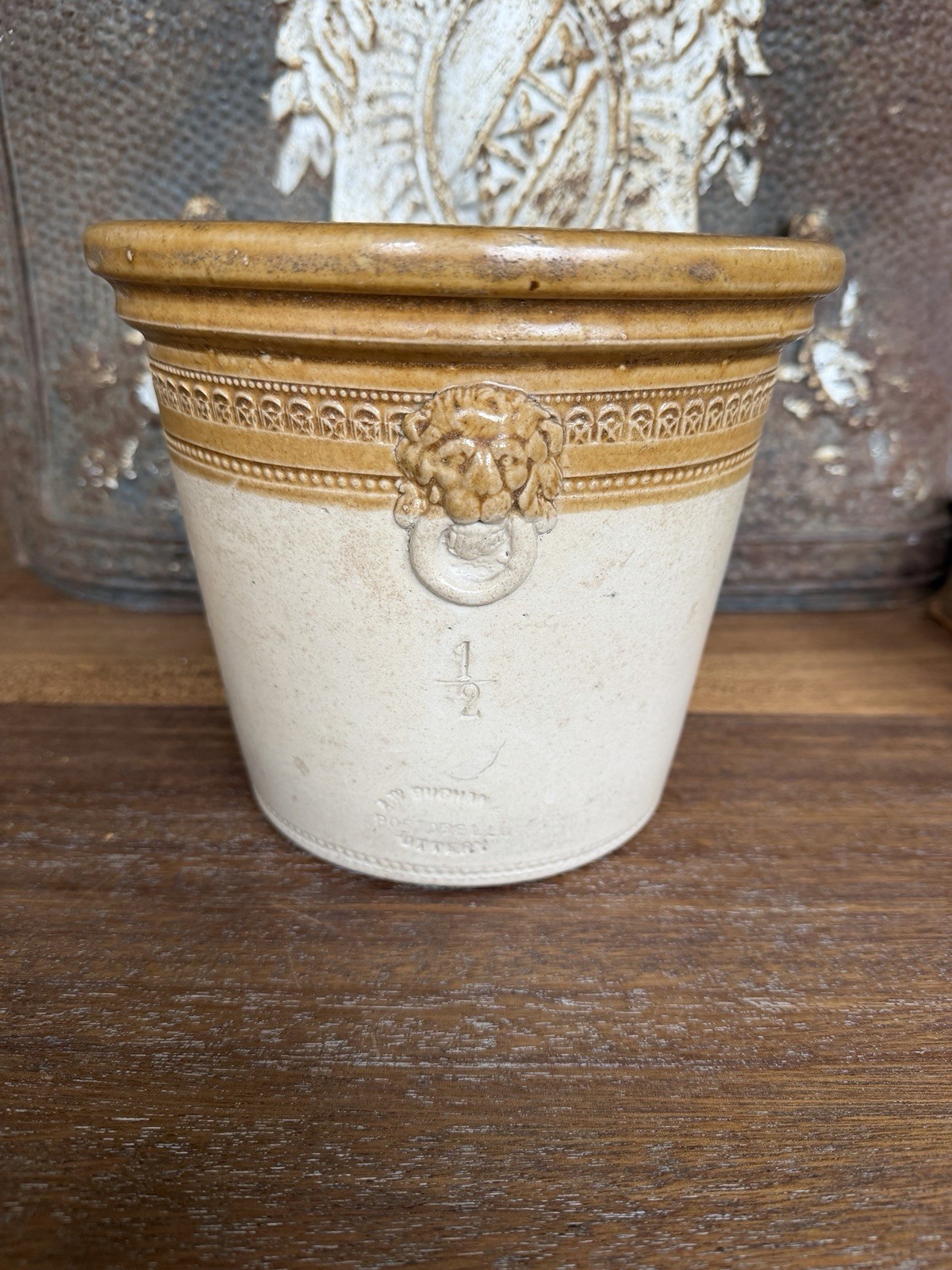 Antique Large Scottish Stoneware Storage Crock — A. W. Buchan & Co., Edinburgh.