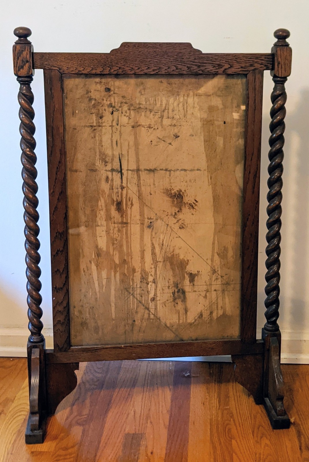 Vintage Fireplace Screen Jacobean Victorian Barley Twist Local Pu