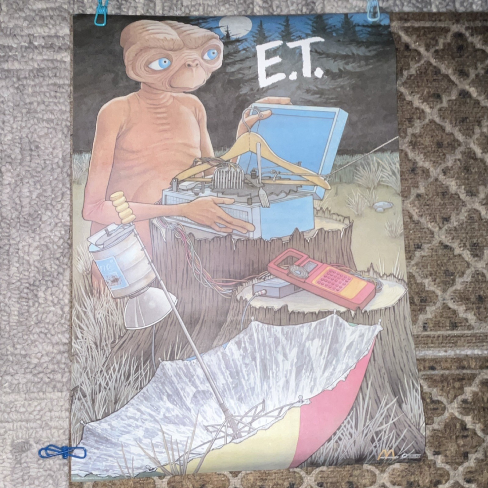 McDonald\'s 1985 Original Multicolor Restaurant Advertising Poster E.T. Movie