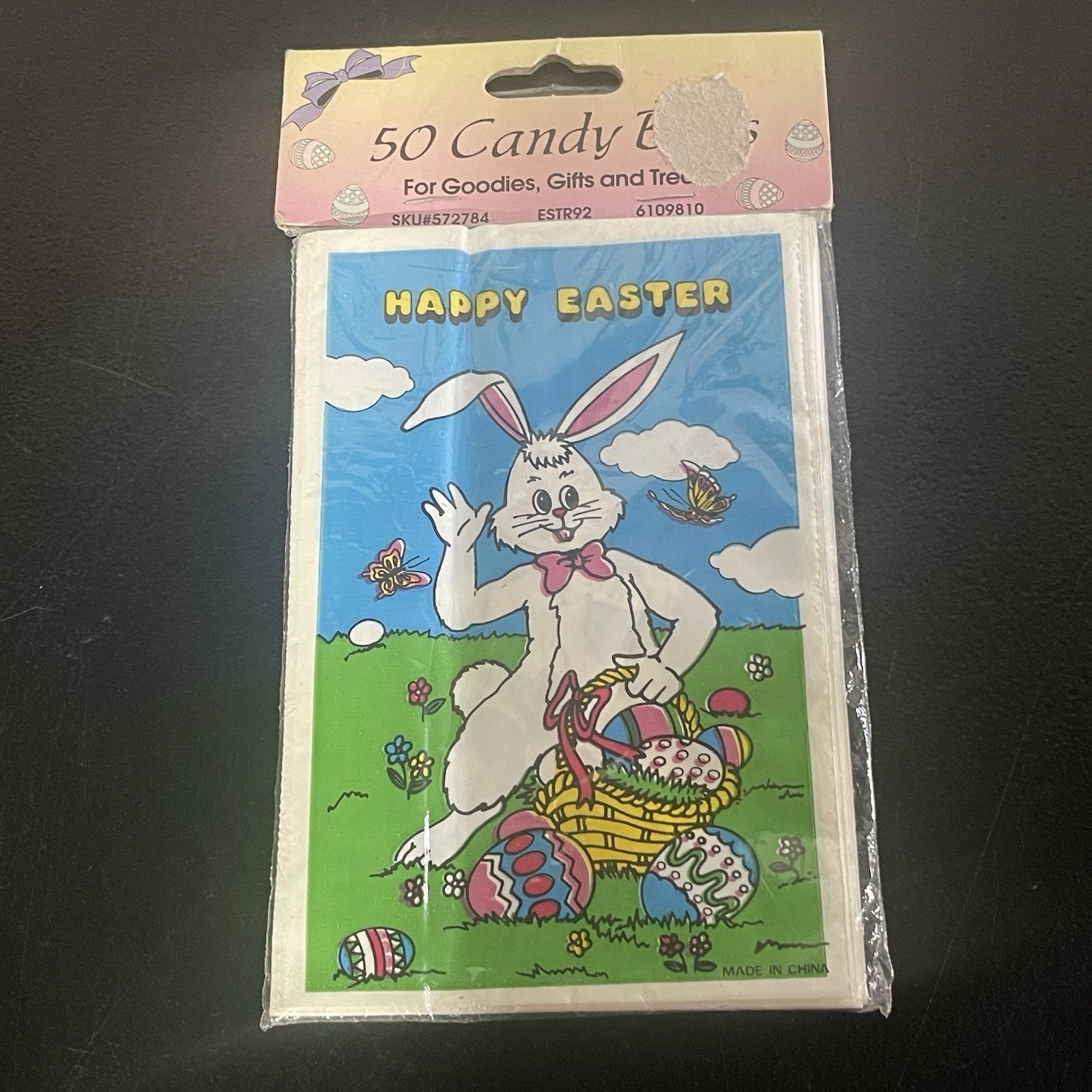 Vintage Happy Easter Bunny Rabbit Treat Bag New Bag Of 50 4\ Vintage Happy Easter Bunny Rabbit Treat Bag New Bag Of 50 4\