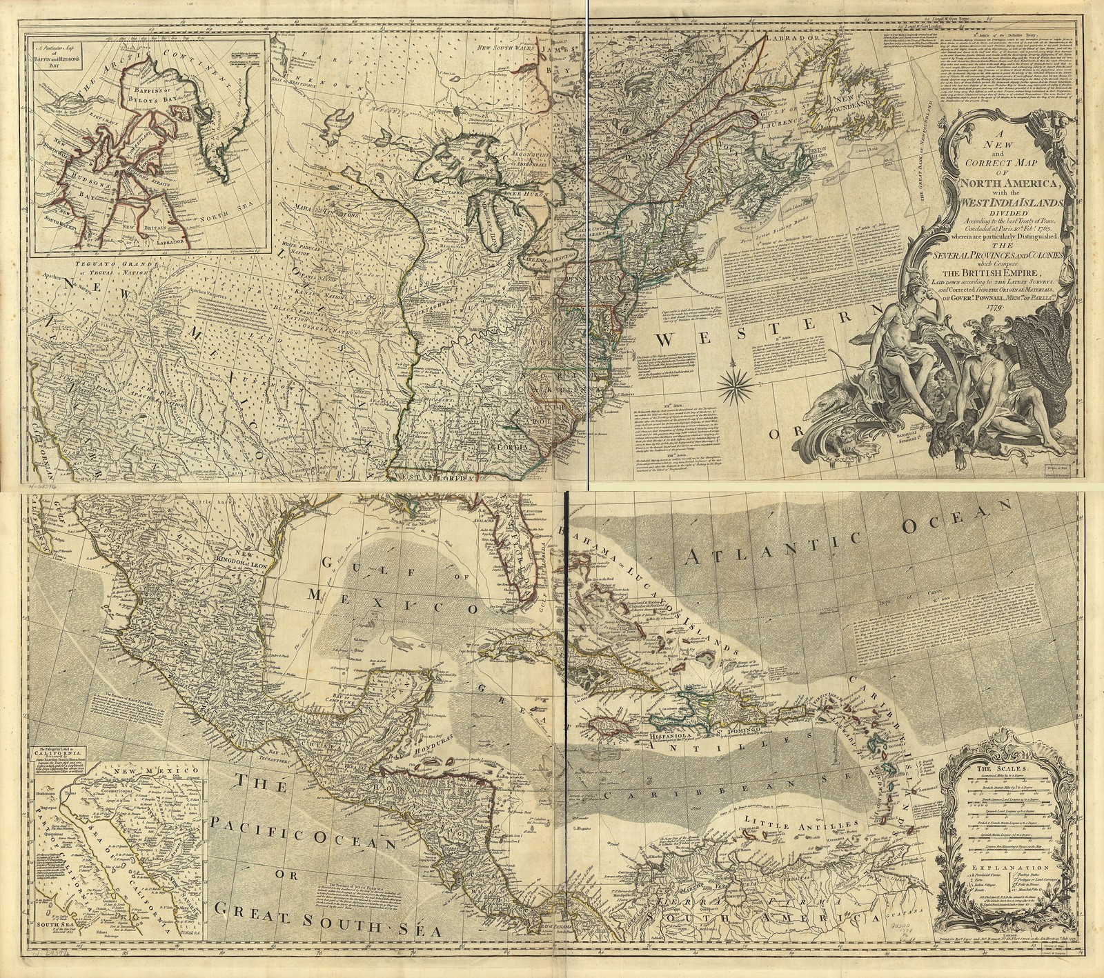 North America Vintage 1800 Historical Map Reprint Wall Art