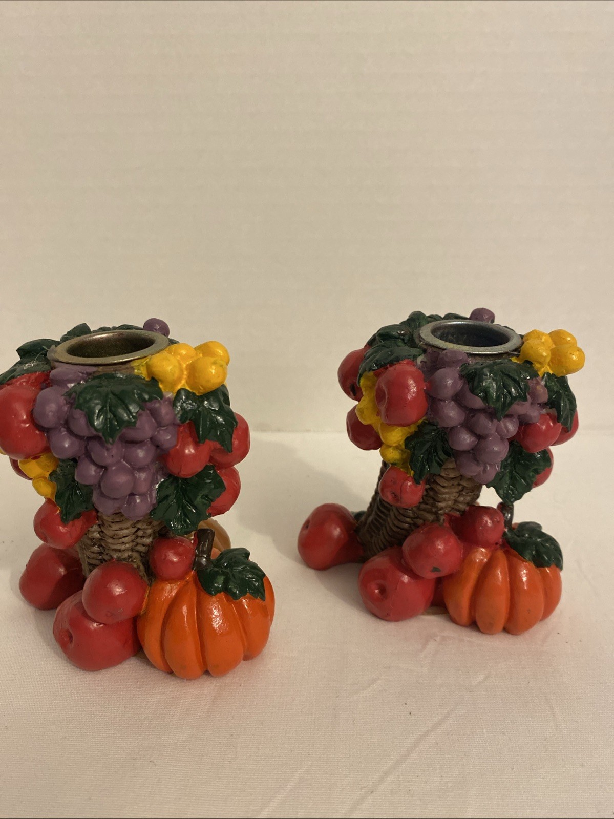 Hermitage Pottery Thanksgiving Candle Holders Set Of 2