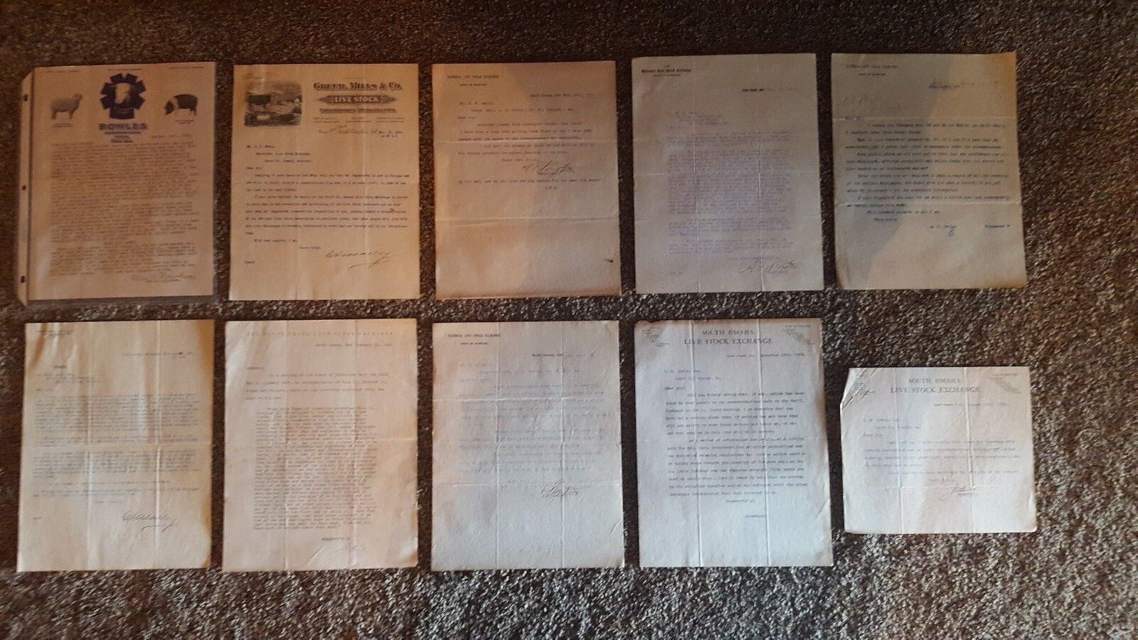  South Omaha Stockyard Livestock Commision Letters Lot Of 10