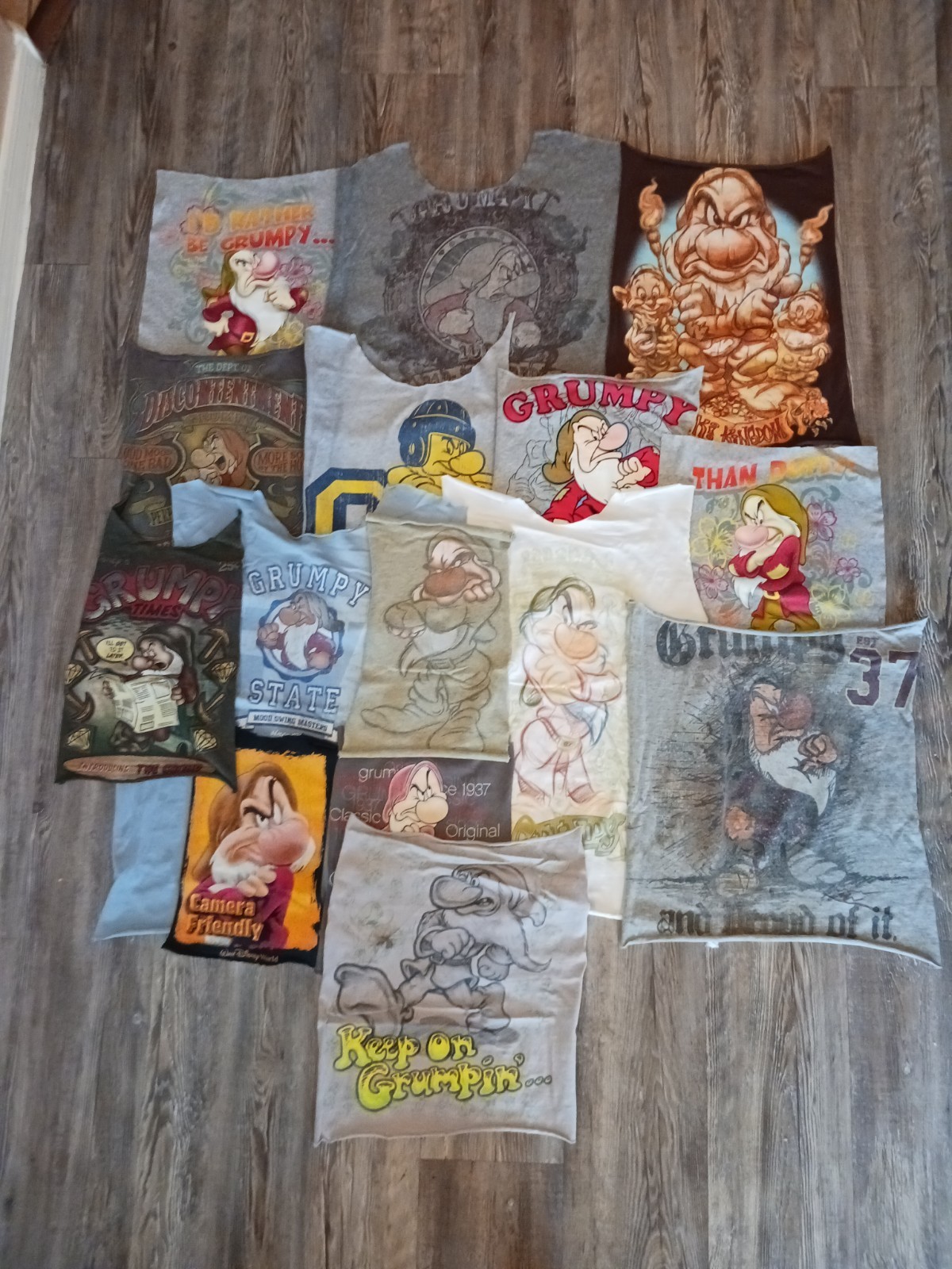 Disney Grumpy Vintage T-Shirt 15 Graphics Lot AUTHENTIC Rare Read