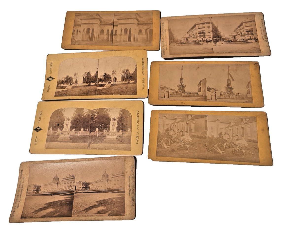 Vintage Stereoscope Cards German Palace Green Wood Cemetery New York US Lot of 7 Vintage Stereoscope Cards German Palace Green Wood Cemetery New York US Lot of 7