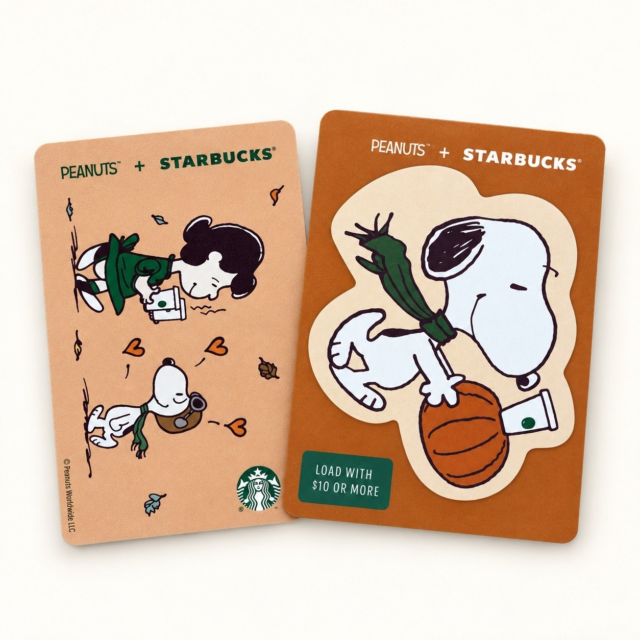Starbucks x Peanuts 2026 Limited Edition Snoopy Lucy Gift Card Lot of 2 NO VALUE