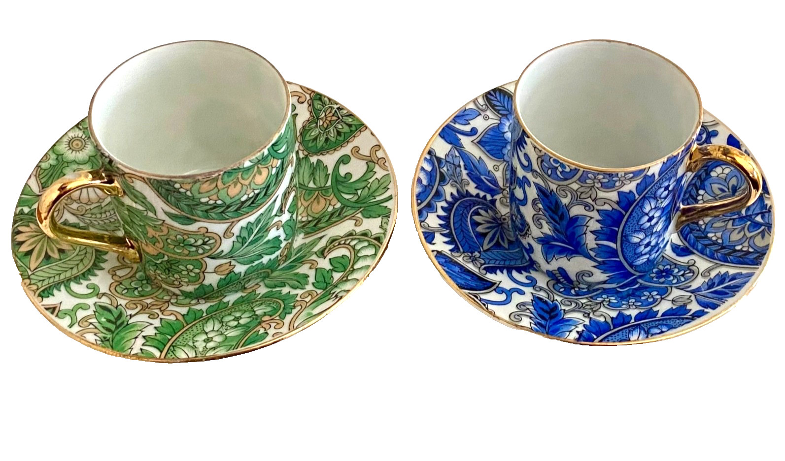 VTG Set of 2 Royal Paisley Arnart 5th Avenue Demitasse Espresso Tea Cup & Saucer VTG Set of 2 Royal Paisley Arnart 5th Avenue Demitasse Espresso Tea Cup & Saucer